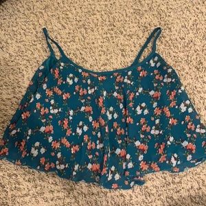 Flower flowy tank top crop top